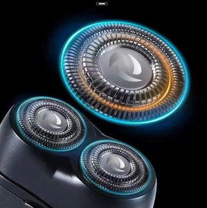 Afeitadora Eléctrica Recargable de Doble Cabezal para Hombre, Pantalla LED, Afeitadora Suave para la Piel, Carga USB, Color Negro - Product Image 3
