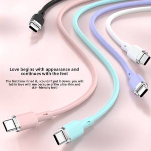 Câble de charge <span class=keywords><strong>rapide</strong></span> en silicone vert clair USB/Micro USB/Type-C de 1 mètre pour téléphones Android (avec boîte) - Product Image 5