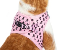 Designer Cat Dog Step-In-Geschirre, Sublimation Pet Harness Westen für Katzen hund mit Leinen halsband Bowtie Bandana