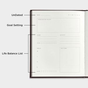 Self Care Wellness <b>Journal</b> with 100 Sheets Leather Hardcover Daily Gratitude & Meal Planner for Women & Men - Product Image 3