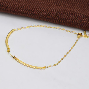 Bracelet fantaisie en argent S925 semi-fini avec zircon pour bijoux en perles DIY, accessoires et composants de mode personnalisés - Product Image 4