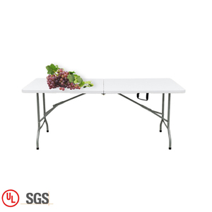 Venta al por mayor precio barato 6 pies mesa plegable al aire libre boda fiesta Hotel banquete comedor blanco mesa plegable de plástico - Product Image 2