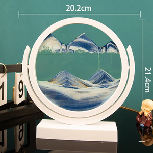 Vente chaude De <span class=keywords><strong>Luxe</strong></span> 7 Pouces 3D Rond Liquide Quicksand <span class=keywords><strong>Sablier</strong></span> Rotatif Coloré Design Moderne Décoration de La Maison Art - Product Image 6