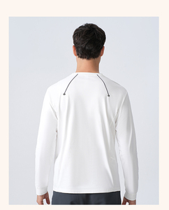Maglietta all'ingrosso del prodotto di vendita caldo del poliestere della maglietta di alta qualità della maglietta degli uomini manica lunga foderata in pile - Product Image 6