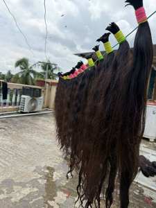 Cheveux naturels bruts d'Inde du Sud, texture raide ou ondulée, extra longs, pour extensions, perruques et coiffures - Product Image 3