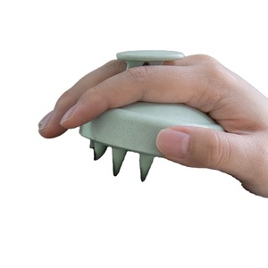 Brosse de massage du cuir chevelu en silicone ronde avec logo personnalisé, brosse de massage du cuir chevelu, brosse de gommage des cheveux - Product Image 4