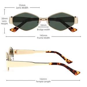 Óculos de sol polarizados luxuosos para homens e mulheres, óculos de sol com armação de metal com logotipo personalizado, óculos de sol de luxo para mulheres e homens