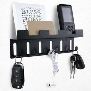 2023 Family Door Entryway <strong>Key</strong> <strong>Hooks</strong> <strong>Hanging</strong> <strong>Mail</strong> <strong>Organizer</strong> Metal Floating <strong>Key</strong> Holder for Wall