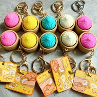 Cheap Dumpling Keychain Press Fidget Keycap Keychain Pendant with Switch Sound Relieve StressToy Pendant