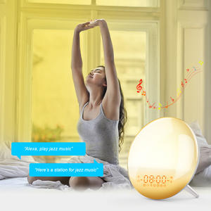 Logo personnalisé simulation lever du soleil coucher de soleil réveil atmosphère colorée veilleuse <span class=keywords><strong>radio</strong></span> réveil traitement OEM - Product Image 2