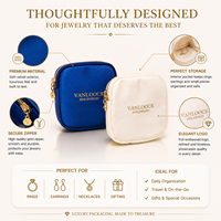 Pochette à bijoux miniature de luxe, étui à bijoux de voyage avec fermeture éclair, sac de rangement pour perles, logo personnalisé, pochette cadeau portable pour bijoux