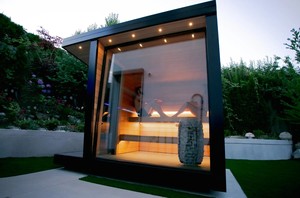 Sauna à cadre noir, sauna extérieur multi-verre, cabine de sauna, poêle de sauna pour la santé, environnement luxueux de jardin, <span class=keywords><strong>spa</strong></span> de jardin paysagé - Product Image 5