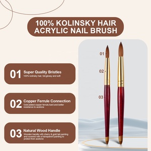 Professionnel 100% Kolinsky brosse <span class=keywords><strong>haut</strong></span> <span class=keywords><strong>de</strong></span> <span class=keywords><strong>gamme</strong></span> longue durée lisse haute ressort brosse Kolinsky épaisse pour ongles en <span class=keywords><strong>acrylique</strong></span> - Product Image 3