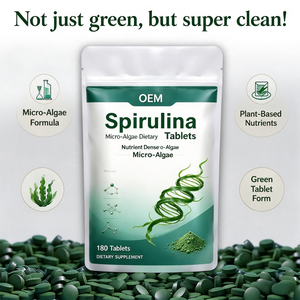 OEM ODM Spiruline pure extraite de plantes, 180 comprimés, certifiée Halal, complément alimentaire de qualité alimentaire, supplément nutritionnel pour adultes, énergie - Product Image 3