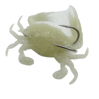 Leurre de pêche lumineux artificiel en forme de crabe bionique 18g/36g avec hameçon, simulation 3D, leurre souple pour crevettes de pêche en mer