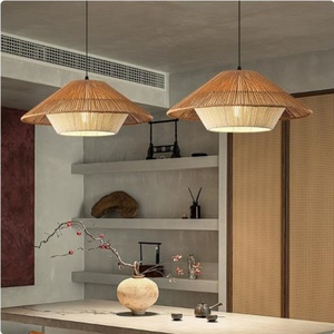 Factory Sale Wholesale Chandelier High Quality Modern Living Room Handmade Rattan Hemp Rope Pendant <b>Light</b> Dining Room Chandelier - Product Image 2