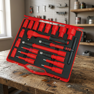 CALIBRE Auto Repair 20pc 1/2 Dr VDE Insulated Hand Tools Set with Hard Case OEM <b>Sockets</b> 10-32mm <b>Extension</b> Bars 130/250mm - Product Image 3