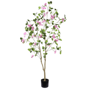 Arbre artificiel de bougainvillier de 1,5 m avec pot noir, plante artificielle réaliste fleurie pour décoration intérieure - Product Image 3