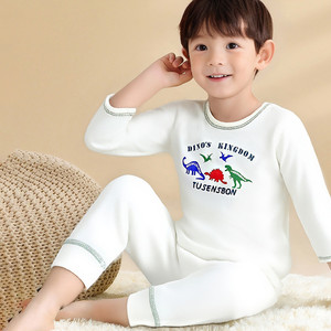 Nuovo Set di Biancheria Intima Termica per Bambini, Abbigliamento Autunno-Inverno per Ragazzi, <span class=keywords><strong>Pigiama</strong></span> in Puro Cotone <span class=keywords><strong>con</strong></span> Stampa di <span class=keywords><strong>Dinosauri</strong></span> a Maniche Lunghe - Product Image 2