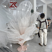 ZKAI Arbre floral en organza pour mariage, grand arrangement floral, centre de table en fleurs de soie blanches, prix de gros