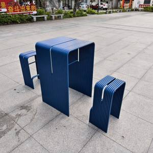 Set di Tavolo e Sedie <span class=keywords><strong>da</strong></span> Bar per Esterni, Design Minimalista Moderno in Ferro Battuto, per Villa, Cortile, Terrazza e <span class=keywords><strong>Giardino</strong></span> - Product Image 3