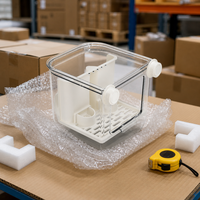 Boîte de rangement transparente YAOYUE en PC+PP pour petits animaux, avec compartiments divisés et plateau de drainage pour oiseaux et hamsters