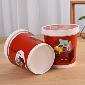 Vasos de Papel Personalizados de Xiamen para Sopa con Tapas de Papel/PP/PET, Duraderos para Sopa, Comida, Avena, Papillas, Ramen, Leche, Comida para Llevar - Product Image 4