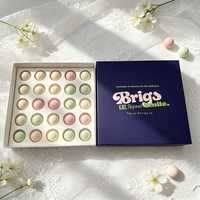 Boîte cadeau en chocolat recyclable de 25 pièces avec couvercle et base, boîte d'emballage pour bonbons, boîte à dessert avec design couvercle et base
