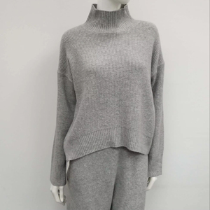 Completo Due Pezzi da Donna, Elegante Maglione in Lana Lavorato a Maglia, Lunghezza <span class=keywords><strong>Sopra</strong></span> il Ginocchio, Invernale - Product Image 1