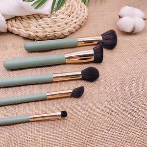 YRX 5 pièces cyan en bois manche court pratique pour transporter des lots <span class=keywords><strong>de</strong></span> stockage soins <span class=keywords><strong>de</strong></span> beauté <span class=keywords><strong>de</strong></span> haute qualité <span class=keywords><strong>pinceau</strong></span> <span class=keywords><strong>de</strong></span> <span class=keywords><strong>maquillage</strong></span> personnalisé - Product Image 2