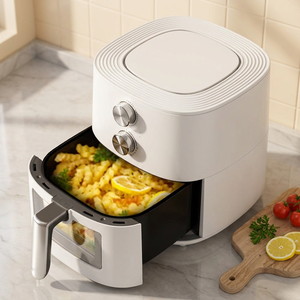 Friteuse à air carrée moderne 3,1-4,0 L avec panier en céramique antiadhésif, fenêtre d'observation et commande manuelle – Appareil de cuisine de comptoir - Product Image 2