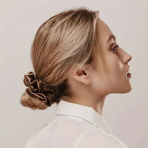 Oversized Satin Scrunchies Large Soft Hair <b>Ties</b> Solid Color Maillard Scrunchie Women Girls Fashion Hair Accessories Wholesale - Product Image 6