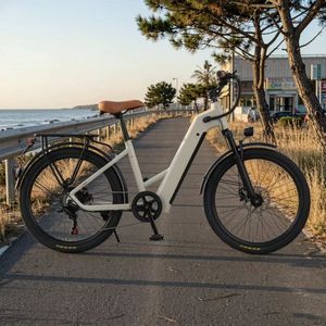 Pneus de 26 pouces, batterie au lithium cachée 36V10AH, amortisseur avant sans balais, frein à disque avant et arrière, vélo électrique rétro à 7 vitesses - Product Image 5