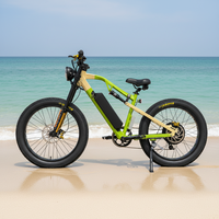 Vélo de montagne électrique en gros, 26 pouces, pneus larges, E-MTB, vélo électrique avec clignotants