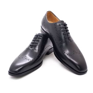 Classic British Style Office Party Formal Dress Shoes Genuine Leather Brogue Oxford Shoes Black Brown Business Shoes for Men - Product Image 2