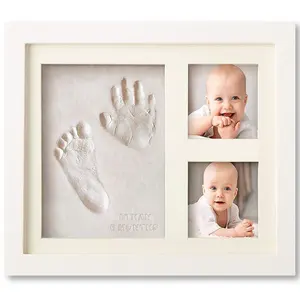 Kit de estampas de pés e mãos para bebês, moldura para lembrancinhas de bebês, molduras para fotos de berçário, presentes para bebês, presentes para a mãe e o chuveiro