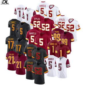 Hoogwaardige gestikte Washington shirts # 5 Jayden Daniels # 52 Stijlen Home Maroon Game Voetbaluniform Groothandel Herenkleding - Product Image 1