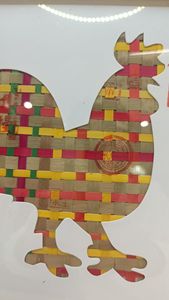 Lukisan bingkai foto ayam tenun bambu warisan budaya tidak teratur buatan tangan kustom ornamen seni bambu buatan tangan - Product Image 5