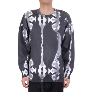 OEM y ODM personalizado Tie-dyed hombres suéter de manga larga de cuello redondo suéter de punto de los hombres de punto suéter de diseñador de punto para hombres - Product Image 1