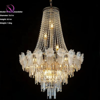 Lustre moderne en fer et cristal, or ou argent, style européen, luxe, pour décoration de plafond de mariage