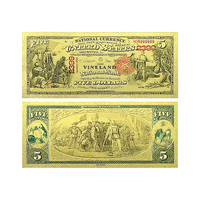 Billet de banque vintage en dollars américains 1863-1935, style or 24 carats - 5 exemplaires de collection américains Billets de banque décoratifs historiques recto-verso 15,5x6,5 cm