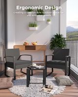 Ensemble de meubles de jardin en osier Danlong, 3 pièces, ensemble de chaises en rotin moderne avec table basse pour la cour