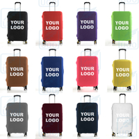 Housse de protection pour bagages avec logo personnalisé, 300 g/m², motif géométrique, fermeture élastique à glissière, protection pour valises de 18/30 pouces