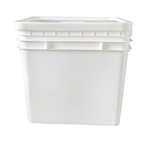 Seau en plastique carré blanc en PP haute étanchéité de 1/2/3/4/5 gallons pour emballage personnalisé de liquides à usage industriel