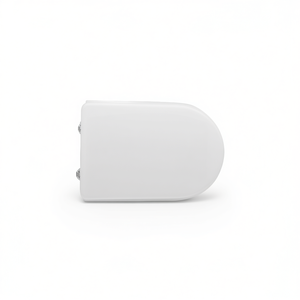 Siège de toilette rond blanc 50,5 cm de longueur 37,5 cm de largeur en plastique, style minimaliste pour salle de bain - Product Image 3