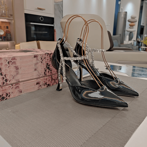 Jimmy - Zapatos de Tacón Alto con Correa de Tobillo y Pedrería para Mujer, Elegantes Zapatos de Tacón con Punta Puntiaguda para Bodas, Fiestas y Eventos Nocturnos - Product Image 3