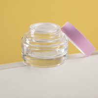 Pots en verre de luxe de 50 ml pour crème visage avec couvercle rose, pot cosmétique en verre pour crème visage, emballage pour soins de la peau avec logo personnalisé