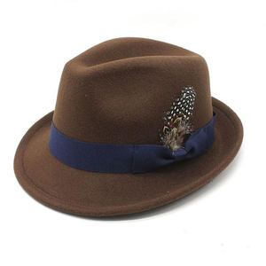 <span class=keywords><strong>Sombrero</strong></span> Fedora <span class=keywords><strong>Trilby</strong></span> <span class=keywords><strong>Borsalino</strong></span> de Fieltro de Lana 100% Australiana con Pluma para Caballero - Product Image 4