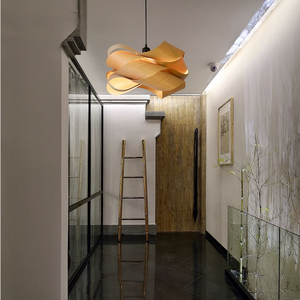 Nueva lámpara colgante de chapa de madera de estilo chino para <span class=keywords><strong>restaurante</strong></span> <span class=keywords><strong>del</strong></span> sudeste asiático y pasillo de <span class=keywords><strong>Posada</strong></span> iluminación minimalista moderna - Product Image 3