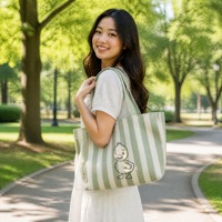 Sac fourre-tout rayé personnalisé avec logo imprimé, recyclable, très vendu, sac en toile coloré de haute qualité